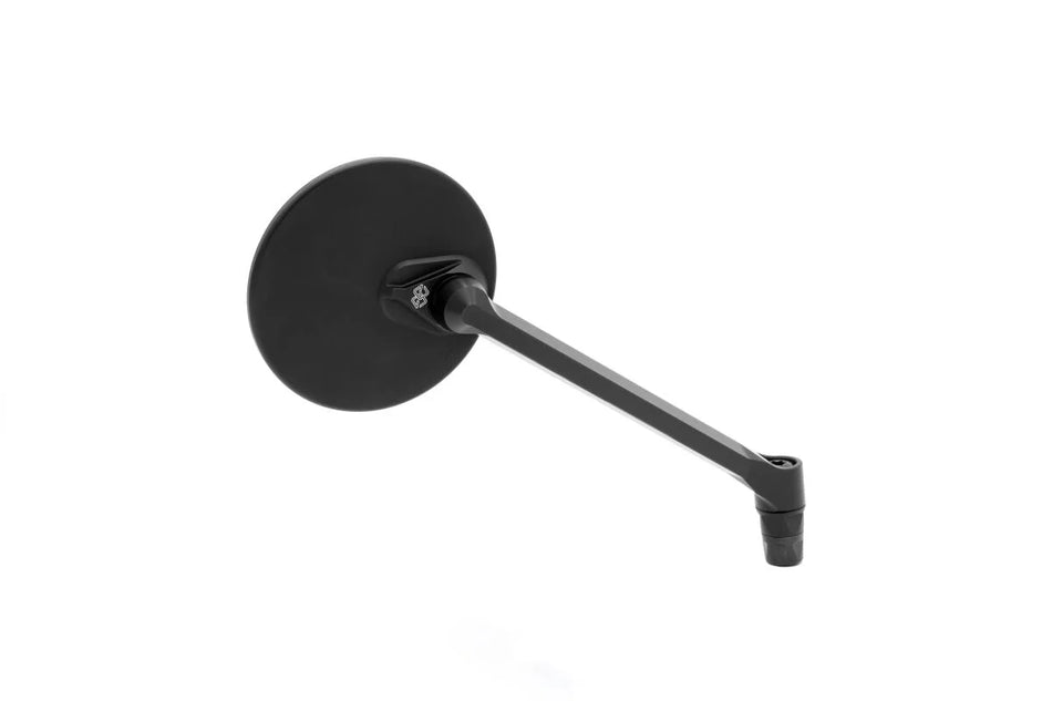 Gilles Tooling MOON Round Motorcycle Mirror Right Matt Black (M04-03-R-BD)