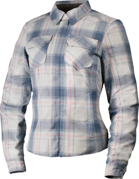 ICON Fallblock Women's Flannel Motorcycle Jacket Grey
