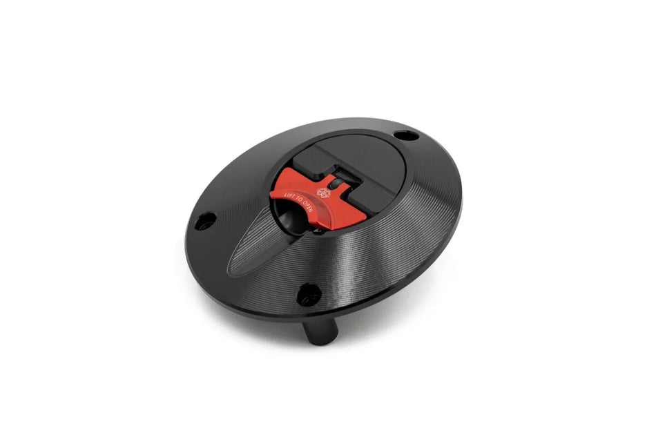 Gilles Tooling FCAP2 Motorcycle Quick-Release Fuel Cap Black/Red (FCAP2-B006-BR)