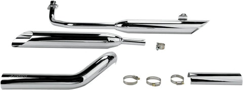 Cobra Slip-on Mufflers Chrome with Slash Cut Tip (2164SC)