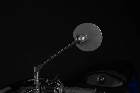 Gilles Tooling MOON Round Motorcycle Mirror Left Matt Black (M04-04-L-BD)