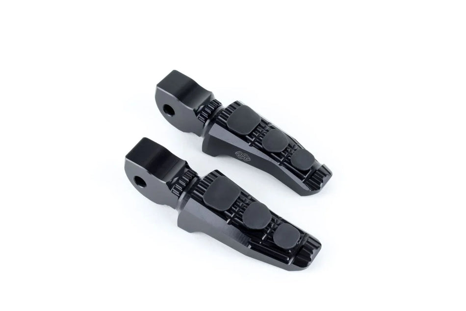 Gilles Tooling Touring Motorcycle Pillion Footpegs Black