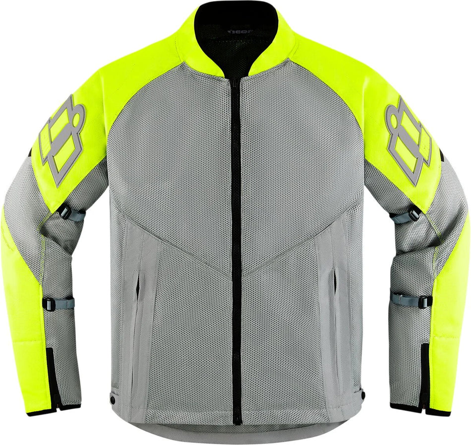 ICON Mesh AF CE Textile Jacket Grey/Hi-Vis