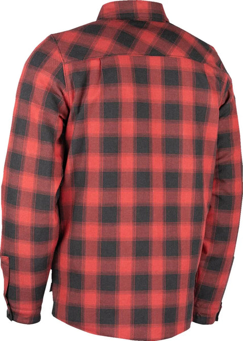 ICON Fallblock Men's Flannel Motorcycle Jacket Red