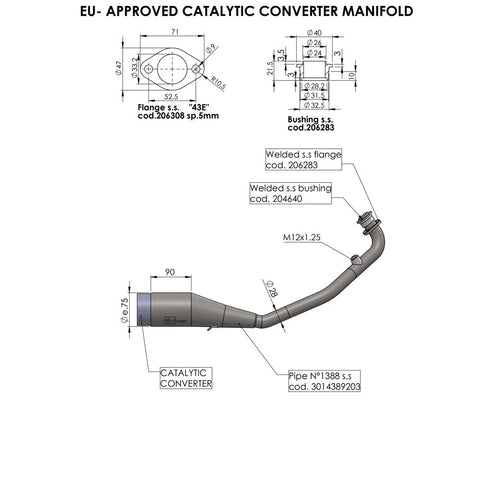 LeoVince Catalytic Converter Manifold Honda Pcx