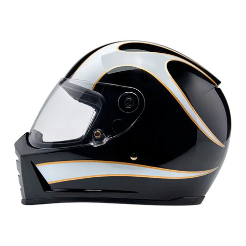 Biltwell Lane Splitter Helmet White Flames