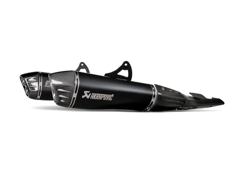 Akrapovic Slip-on Line Dual Muffler Black Titanium Carbon End Cap