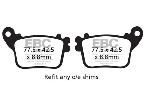 EBC Sintered Metal Rear Brake Pads FA436V