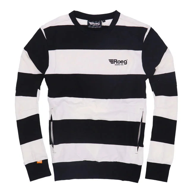 ROEG Shawn Stripe Sweatshirt Off-White/Black