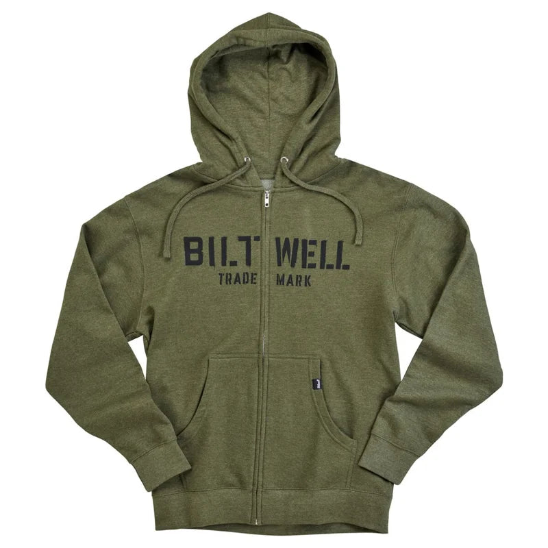 Biltwell Hoodie Stencil Zip Olive
