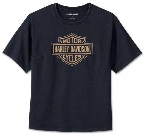 Genuine Harley-Davidson® Ladies T-Shirt Bar & Shield Oversized Box Fit 96125-24VW