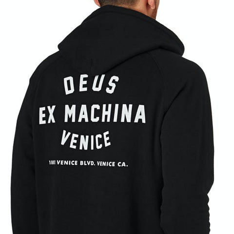 Deus ex Machina Black Hoodie with Ice-Colour logo T_DMW48675C-BLK Harley Davidson Direct