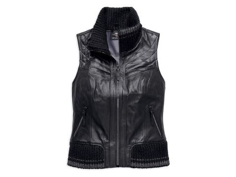 Harley-Davidson® Women's Fawnridge Leather Vest w/ Satin Lining 97029-19VW Harley Davidson Direct