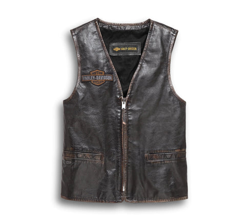 Harley Davidson® Eagle Distressed Leather Vest Harley Davidson Direct