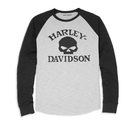 Harley-Davidson® Men's Willie G (TM) Skull Raglan Sleeve Graphic Top 96197-22VM Top Harley Davidson Direct