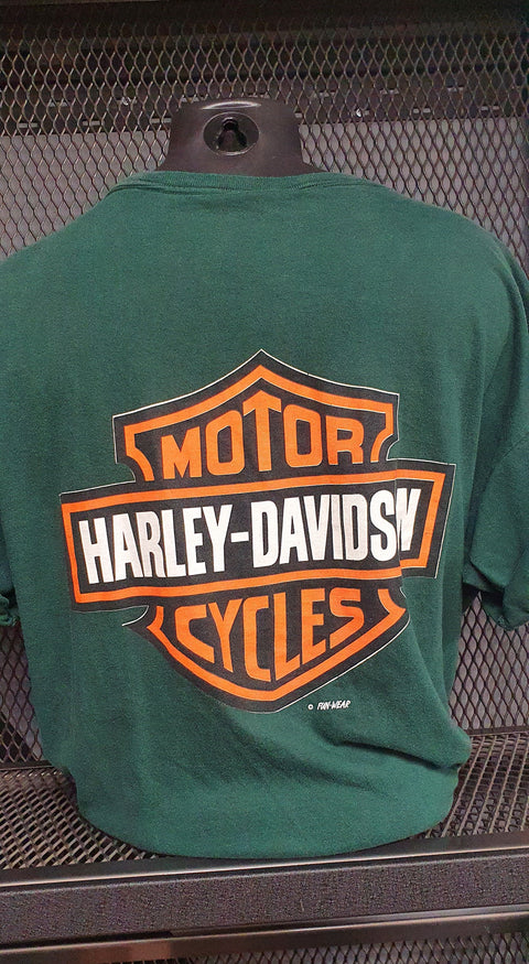 Green Vintage Harley Davidson Retro Desert Sidewinder Snake T-shirt Unique XLarge 49 Chest Harley Davidson Direct