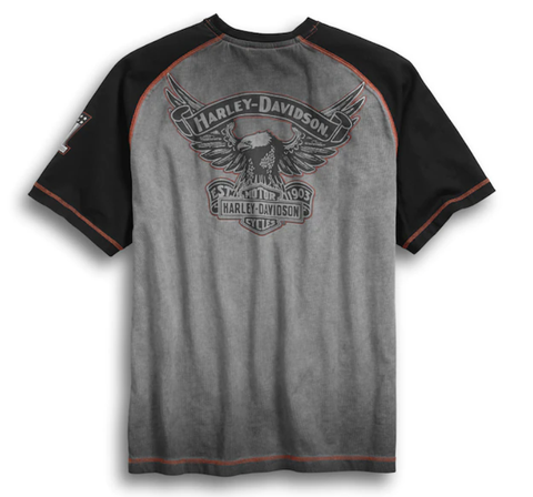 Genuine Harley Davidson Men's Iron Block Raglan Tee Harley-Davidson® Direct