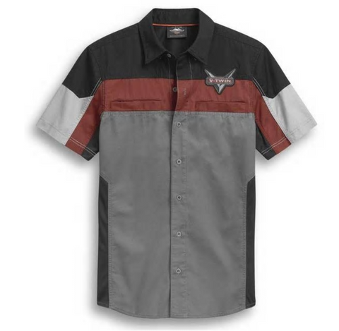 Harley-Davidson® Men's Performance Mesh Panel Short Sleeve Shirt 96298-20VM Harley Davidson Direct