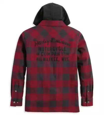 Harley-Davidson®  Hooded Shirt Onwards Plaid red/grey  96357-23VM/