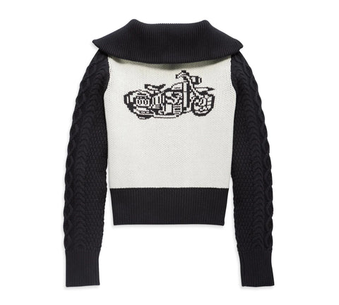 Harley-Davidson® Black/White Colorblock Sweater 96423-23VW