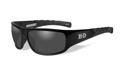 Harley-Davidson® Men's Wiley X® Burnout Sunglasses | Smoke Grey Lenses | Gloss Black Frames - HABNT01