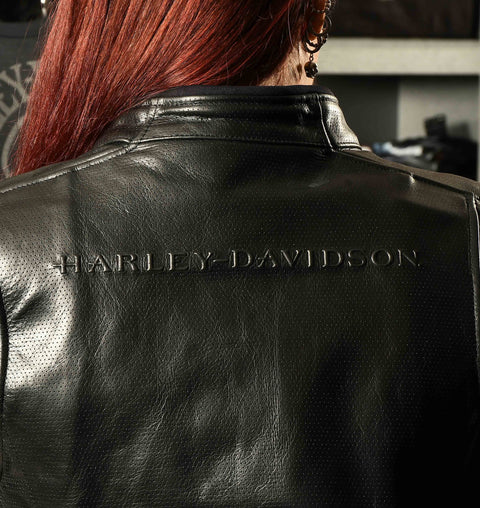 Harley-Davidson® Women's Ozello Perforated Leather Jacket 98008-20EW Ladies Harley Davidson Direct