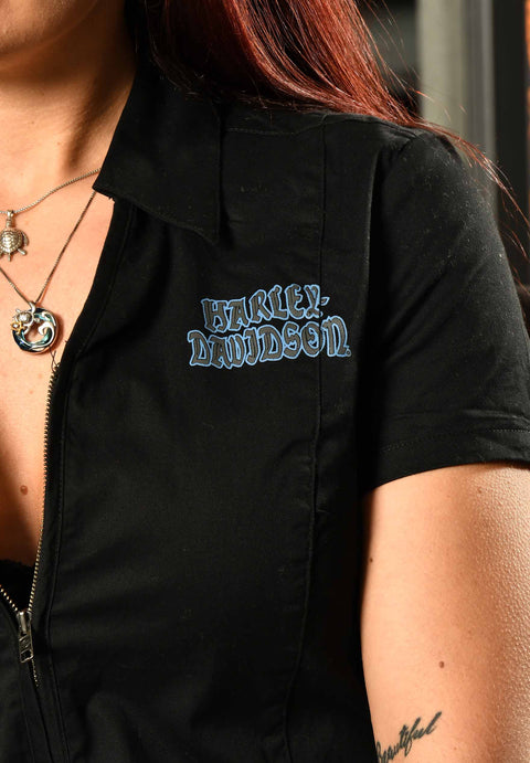 Harley-Davidson® Women's Embellished Winged Shirt 96393-20VW Harley Davidson Direct