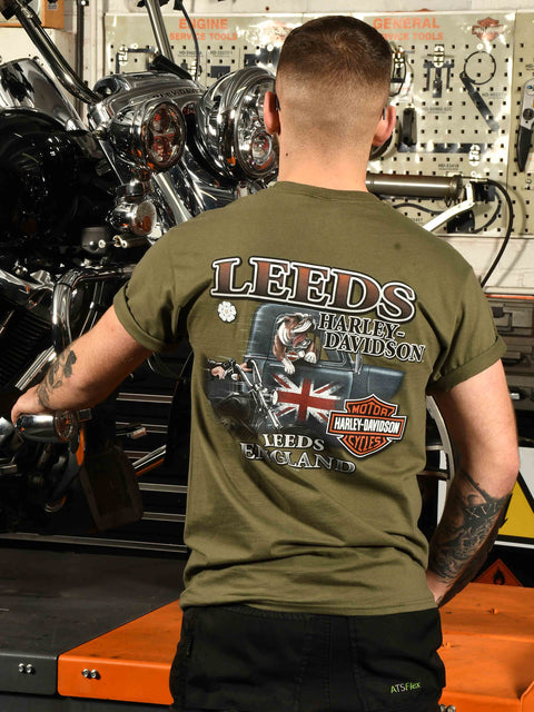Leeds Harley Davidson Eagle Grasp Dealer T-Shirt Mens Harley Davidson Direct