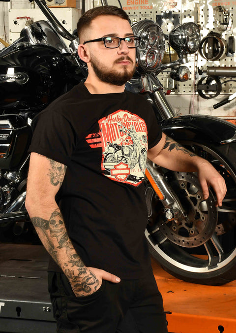 Gateshead Harley-Davidson® Grunge Sign Black Dealer T-Shirt Mens Harley Davidson Direct