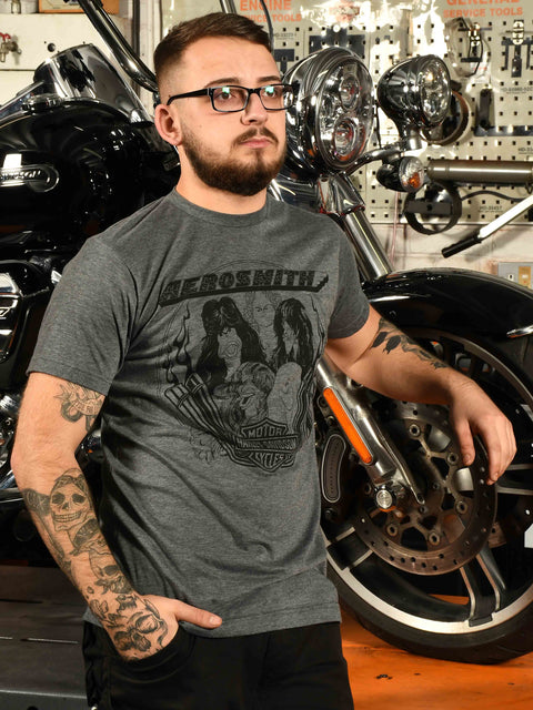 Harley-Davidson® X Aerosmith Men's Draw The Line T-Shirt Harley Davidson Direct