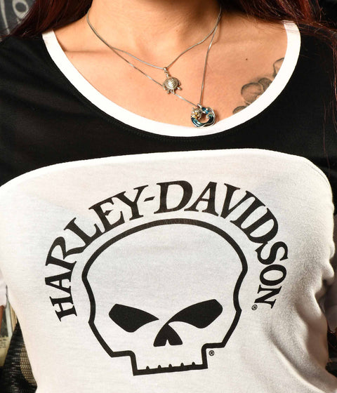 Harley-Davidson® Women's Skull Colorblock Tee 96264-21VW Harley Davidson Direct