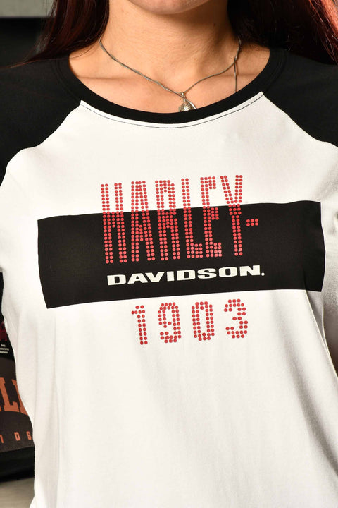 Harley-Davidson® Women's Stacked Print Tee 96411-20VW Harley Davidson Direct