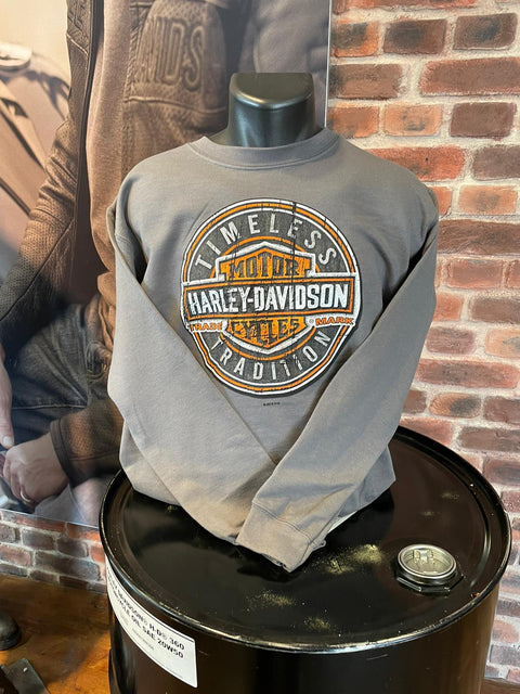 Leeds Dealer Sweatshirt Long Round Grey Harley Davidson Direct