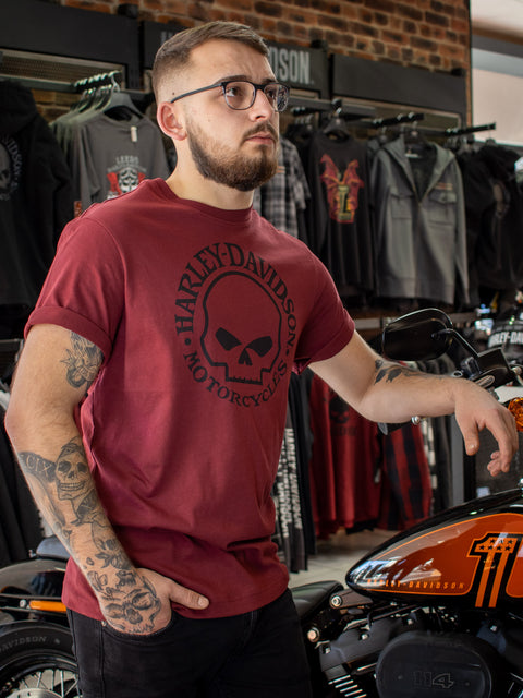 Harley Davidson Men's Willie G (TM) Skull Graphic T-shirt 96271-22VM Red Harley Davidson Direct