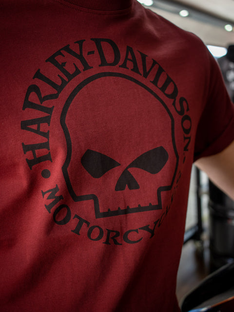 Harley Davidson Men's Willie G (TM) Skull Graphic T-shirt 96271-22VM Red Harley Davidson Direct