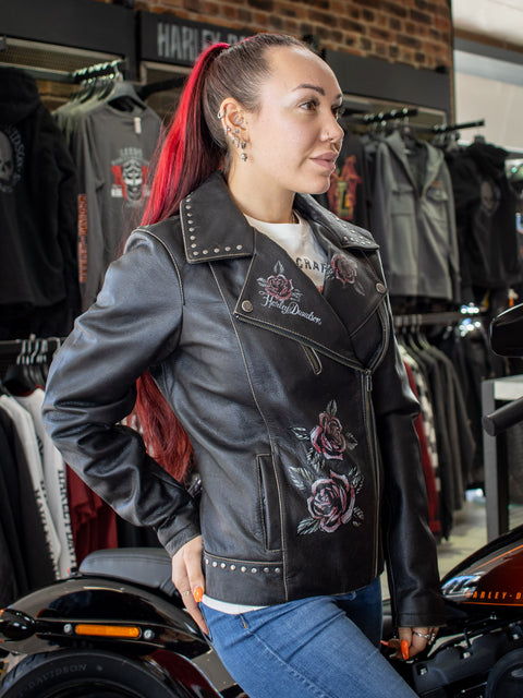 Genuine Harley-Davidson® Women's Rose Hill Leather Jacket 97023-22VW Harley Davidson Direct
