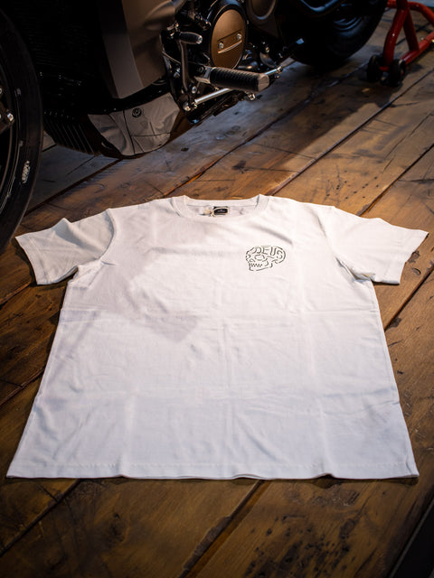 Deus ex Machina Venice Skull T-Shirt White T_DMH31645C-WHT Harley Davidson Direct