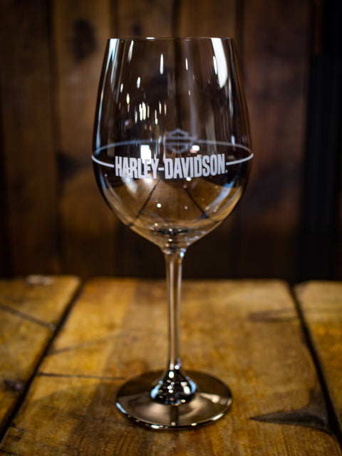 Harley-Davidson® Smoke Grey Wine Glass Set Two Glasses HDX-98724 Harley Davidson Direct