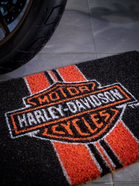 Harley-Davidson® Bar & Shield® Stripes Entry Mat Non-Slip Rubber & Coconut Fiber HDX-99216 Harley Davidson Direct