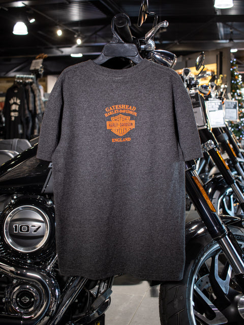 Gateshead Harley-Davidson® Kids Classic Pride Crew Neck T-Shirt Grey TSQ3EK Harley Davidson Direct