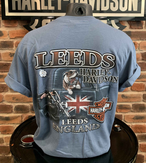 Leeds Harley Davidson Eagle Flag Dealer T-Shirt Mens Harley Davidson Direct