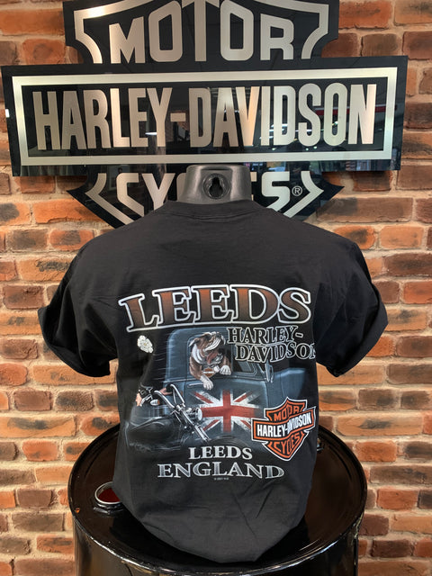 Leeds Harley Davidson Grunge Sign Dealer T-Shirt Mens Harley Davidson Direct