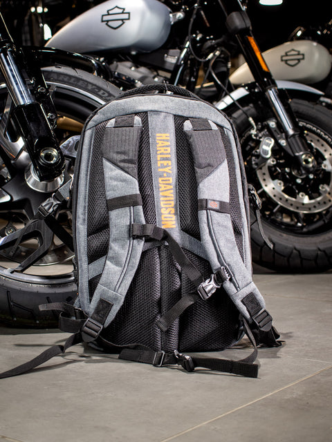 Harley-Davidson® Bar & Shield Road Runner Backpack - Gray w/ Rust Trim 99119 Harley-Davidson® Direct