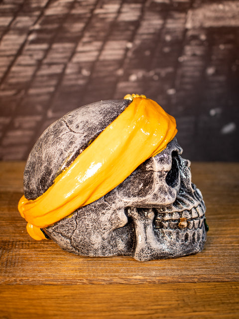 Stone Skull Grey Ornament with Orange Bandana Harley-Davidson® Direct