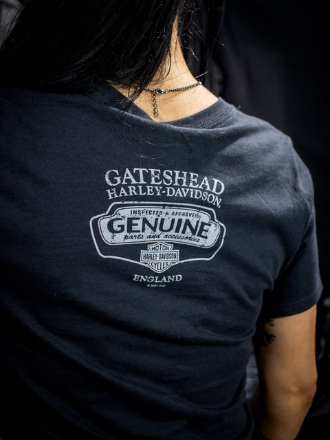 Gateshead Harley Davidson Dark Legends No1 Ladies Black Dealer T-Shirt Harley-Davidson® Direct