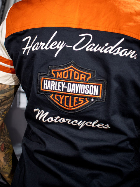 Harley-Davidson® Women's Classic Colorblock Zip-Front Shirt 99170-17VW Harley-Davidson® Direct