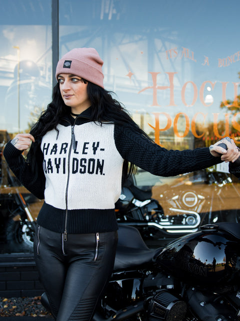 Harley-Davidson® Black/White Colorblock Sweater 96423-23VW