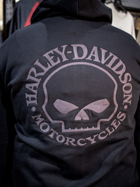 Harley-Davidson® Men's Willie G Skull Zip Front Hoodie 96059-22VM Black Harley-Davidson® Direct