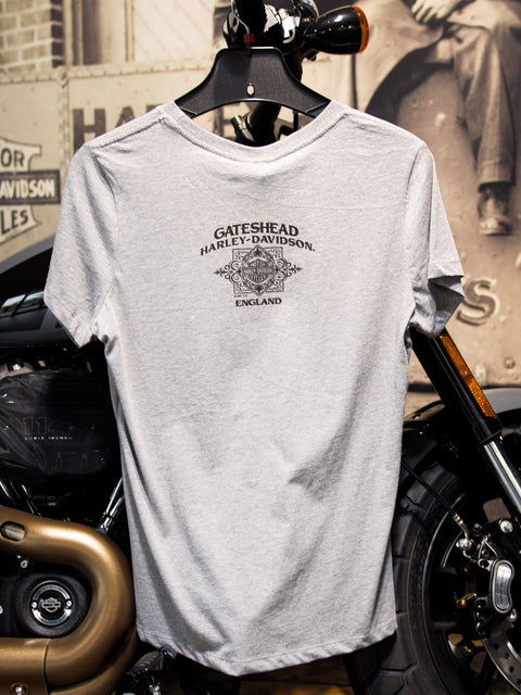 Gateshead Harley Davidson Dealer T-Shirt Contour Skull R004607