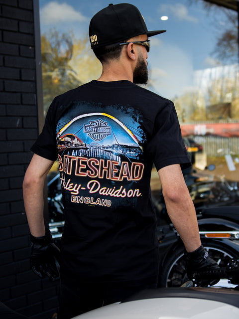 Gateshead Harley Davidson Dealer T-Shirt BRAVE SKULL     R004380